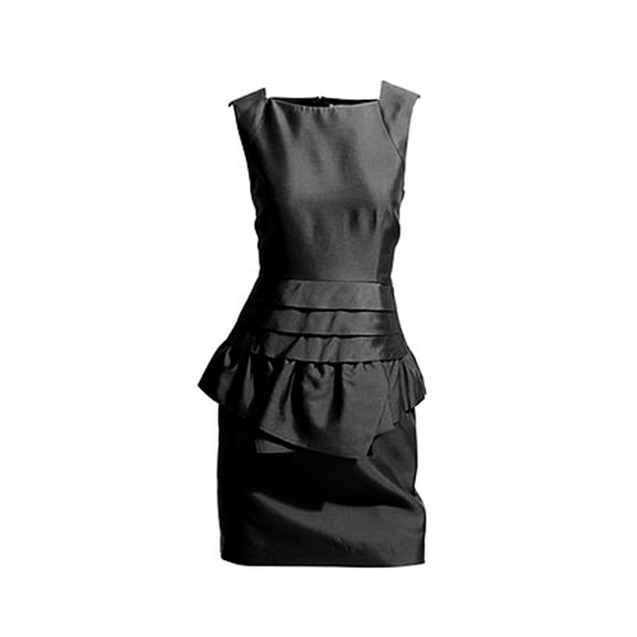 REISS Black ‘Mattie’ Peplum Silk & Wool Blend Sleeveless Dress Size 2 - Picture 7 of 7